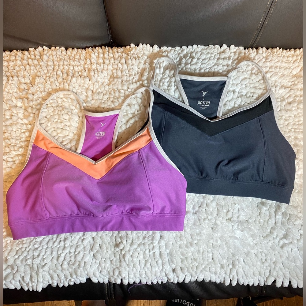 Bundle of two Old Navy Racerback sports bras Size Large